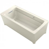 Archer 5.66 ft. Reversible Drain Bathtub in Biscuit with Bask Heated Surface