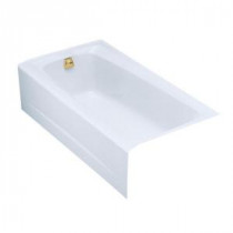 Mendota 5 ft. Left-Hand Drain Soaking Tub in White