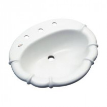 Magnolia Drop-In Bathroom Sink with Faucet Holes in White