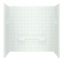 Advantage 35-1/4 in. x 60 in. x 59-1/4 in. 3-Piece Direc-to-Stud Shower Wall Set in White
