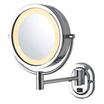 14.5 in. L x 9.75 in. W Lighted Wall Mirror in Chrome