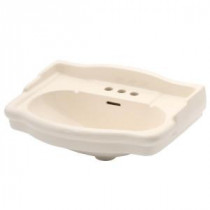 English Turn 23-5/8 in. Petite Pedestal Sink Basin Only in Bisque