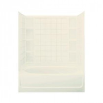 Ensemble 37-1/2 in. x 60 in. x 73-1/4 in. Bath and Shower Kit with Right-Hand Drain in Biscuit