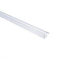 98 in. Frameless Shower Door Bottom Sweep in Clear with Drip Rail for 1/4 in. Glass