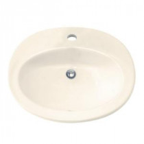 Piazza Countertop Bathroom Sink in Linen with Center Hole Only