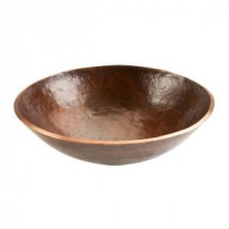 Round Hand Forged Old World Copper Vessel Sink in Oil Rubbed Bronze