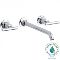 Purist Wall-Mount 2-Handle Low-Arc Bathroom Faucet Trim Only in Polished Chrome
