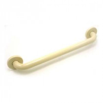 Premium 32 in. x 1.25 in. Polyester Painted Stainless Steel Grab Bar in Bone (35 in. Overall Length)