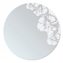 nexxt Flaunt 24 in. x 24 in. Wall Mirror with Frosted and Transparent Floral Design