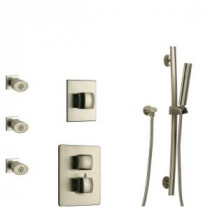 Lady 30 in. 3-Jet Shower System with Slide Bar Hand-Shower and Thermostatic Valve in Brushed Nickel