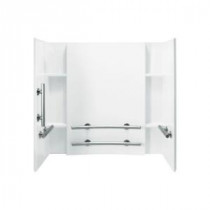 Accord 32 in. x 60 in. x 55-1/4 in. Three Piece Direct-to-Stud Shower Wall Set in White