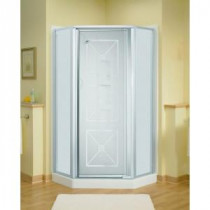Intrigue 27-9/16 in. x 72 in. Neo-Angle Shower Door in Silver