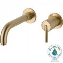 Trinsic Single-Handle Wall Mount Bathroom Faucet with Low-Arc in Champagne Bronze