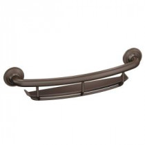 16 in. x 1 in. Screw Grab Bar with Shelf in Old World Bronze