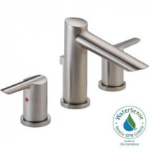 Compel 8 in. Widespread 2-Handle Mid-Arc Bathroom Faucet in Stainless