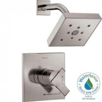 Ara 1-Handle H2Okinetic Shower Faucet Trim Kit in Stainless (Valve Not Included)