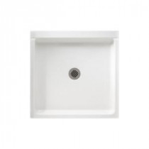 32 in. x 32 in. Solid Surface Single Threshold Shower Floor in White