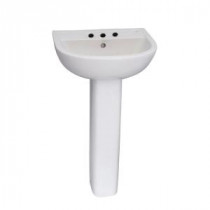 Compact 500 Pedestal Combo Bathroom Sink in White