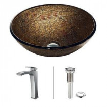 Textured Vessel Sink in Copper with Edged Faucet in Chrome