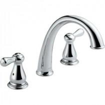 Leland 2-Handle Deck-Mount Roman Tub Faucet Trim Kit Only in Chrome (Valve Not Included)