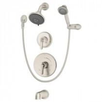 Elm 2-Handle 3-Spray Tub and Shower Faucet with Hand Shower in Satin Nickel