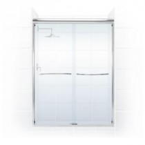 Paragon 3/8 Series 60 in. x 66 in. Semi-Framed Sliding Shower Door with Curved Towel Bar in Chrome and Clear Glass