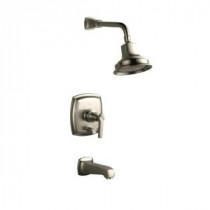 Margaux 1-Spray 1-Handle Bath and Shower Faucet Trim in Vibrant Brushed Nickel (Valve Not Included)