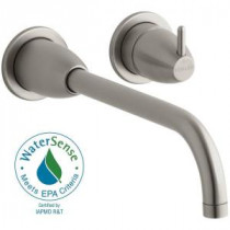 Falling Water Wall Mount Single Handle Bathroom Faucet Trim Kit in Vibrant Brushed Nickel (Valve Not Included)