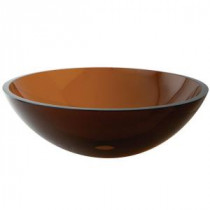 Round Glass Vessel Sink in Brown