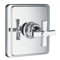 Pinstripe Pure 1-Handle Pressure-Balancing Valve Trim Kit with Cross Handle in Polished Chrome (Valve Not Included)