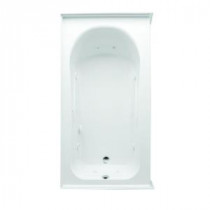 Vincenzo Q 5.5 ft. Left Drain Acrylic Whirlpool Bath Tub with Heater in White