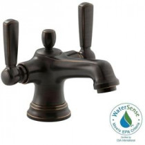 Bancroft Monoblock Single Hole 2-Handle Mid-Arc Bathroom Faucet with Metal Lever Handle in Oil-Rubbed Bronze