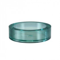 Segment Round 17-3/4 in. Vessel Sink Basin in Tempered Clear Glass with Green Tint