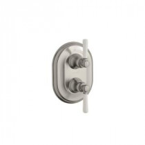 Bancroft 2-Handle Thermostatic Valve Trim Kit in Vibrant Brushed Nickel with Ceramic Lever Handle (Valve Not Included)