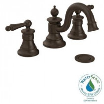 Waterhill 8 in. Widespread 2-Handle High-Arc Bathroom Faucet Trim Kit in Oil Rubbed Bronze (Valve Sold Separately)