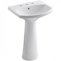 Cimarron 8 in. Widespread Pedestal Combo Bathroom Sink in White