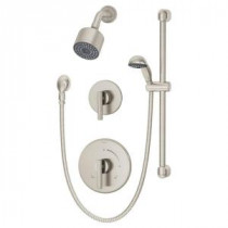 Dia 1-Spray Hand Shower and Shower Head Combo Kit in Satin Nickel