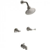 Revival 2-Handle 1-Spray Tub and Shower Faucet in Vibrant Brushed Nickel
