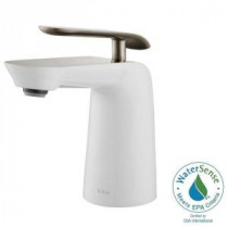 Seda Single Hole Single-Handle Bathroom Faucet in Brushed Nickel and White
