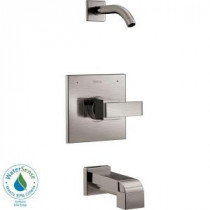 Ara 1-Handle Tub and Shower Faucet Trim Kit in Stainless with Less Showerhead (Valve Not Included)