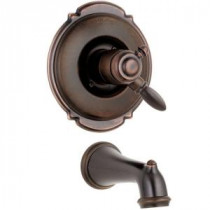 Victorian 1-Handle Tub Filler Trim Kit in Venetian Bronze with Dual-Function Cartridge (Valve Not Included)