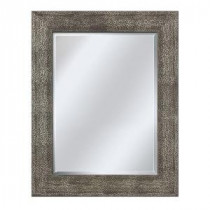 34.5 in. L x 28.5 in. W Wall Mirror in Hammered Pewter