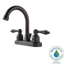 4 in. Centerset 2-Handle High-Arc Bathroom Faucet in Oil Rubbed Bronze with Drain
