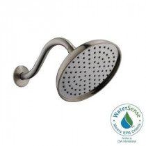 1-Spray 7.5 in. Water Generated Engine Showerhead with Shower Arm and Flange in Brushed Nickel