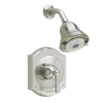 Portsmouth 1-Handle Shower Faucet Trim Kit with Square Escutcheon in Satin Nickel (Valve Sold Separately)