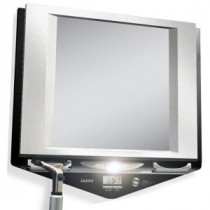 9 in. x 9 in. Fog-Free Lighted Shaving Mirror in Stainless Steel and Black