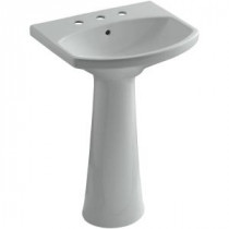 Cimarron 8 in. Widespread Pedestal Combo Bathroom Sink in Ice Grey