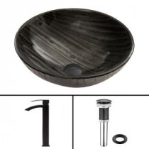 Glass Vessel Sink in Interspace and Duris Faucet Set in Matte Black
