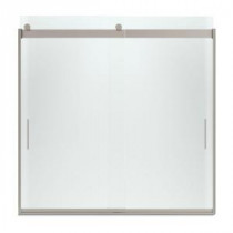 Levity 59-5/8 in. W x 59-3/4 in. H Semi-Framed Sliding Tub/Shower Door with Handle in Nickel