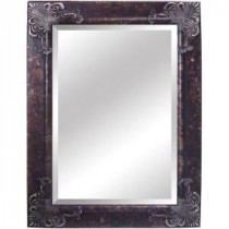 32.5 in. x 44.5 in. Rectangular Decorative Antique Wood Framed Mirror